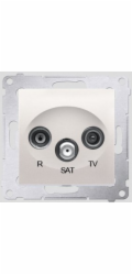 Kontakt-Simon SIMON54 Zásuvka pro průchozí anténu RTV/SAT krémová - DASP.01/41