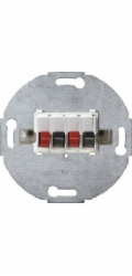 Hager Dvojitá reproduktorová zásuvka se sněhobílým mechanismem - 457309
