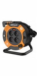 Düwi Prodlužovací kabel se 4 zásuvkami na bubnu H05VV-F 3G1.0, 15 m oranžovo-černý / 24622