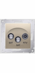 Kontakt-Simon SIMON54 SAT/SAT/RTV anténní zásuvka, zlatá - DASK2.01/44