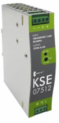 SilentiumPC Spínaný napájecí zdroj KSE 07512M 230/12VDC 6,3A 75W na DIN lištu, Napětí: 96-264VACVAC, Ta70, 17000-1545
