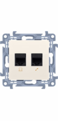 Kontakt-Simon Simon 10 dvojitá počítačová zásuvka RJ45 kat. 6 krémová (C62.01/41)