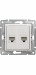KOS Dvojitá počítačová zásuvka Vena 2 x RJ45 bílá (510467)