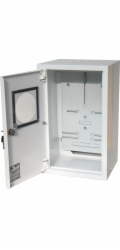Alfako Nástěnná rozvaděč elektroměrů 1x3F, zámek, okénko, RAL 9003A-RZ19