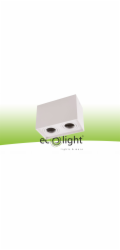 Ecolight Halogenové svítidlo GU10 pro přisazenou montáž, hranaté, dvojité bílé, OHN-22B