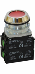 Promet Ovládací tlačítko 30mm červené s vratnou pružinou 2Z 2R (W0-NEF30-K 2X2Y C)