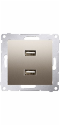 Kontakt-Simon Kontakt - Nabíječka Simon Simon 54 2xUSB 2.1A 5V/DC matně zlatá (DC2USB.01/44)