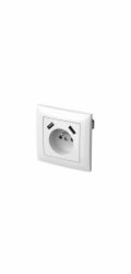 Elektro-Plast Sentia Jednoduchá zásuvka s/bez 16A s USB 2x2,1A 5VDC s krytkami a rámečkem bílá GPT 2P+Z 2xUSB (1488-00)