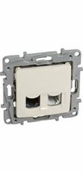 Legrand Zásuvka NILOE RJ11+ RJ45 Cat. 5 UTP krémová (764670)
