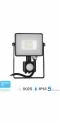 V-TAC LED projektor 10W 4000K, s pohybovým senzorem, černý