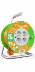 Plastrol Prodlužovací kabel na bubnu Standard Line 25m H05VV-F 3x1 4xGS 10A oranžový (W-98947)