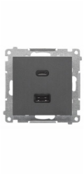 Kontakt-Simon Kontakt - Simon Simon USB C+A nabíječka (modul), 30 W, 230 V grafitově matná TEC2CAQ.01/116