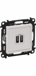 Legrand Nabíječka VALENA LIFE s 2xUSB zásuvkou bílá (753112)