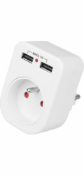 Plastrol Zásuvka s/s nabíječkou 2xUSB 2,1A R-1USB