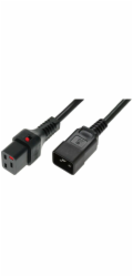 Digitus Napájecí kabel IEC LOCK 3x1,5 mm2 IEC C20 přímý/IEC C19 přímý v/z 3 m černý (IEC-PC1286)