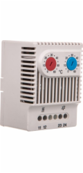 LEIPOLE Dvoufunkční termostat pro ovládání provozu topení/ventilátoru NC/NO 230VAC rozsah 0-60 °C 230VAC JWT6012 - JWT6012