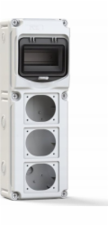 PCE Budovový rozvaděč FLEX, 6 modů, se 3 otvory pro zásuvky, materiál ABS, IP66/67, 15850603