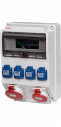 FAMATEL Rozvodná skříň pro budovy 32A/5P 16A/5P 4x2P+Z bez ochrany RW3959 32/5 16/5 4GS IP44 3959.0014