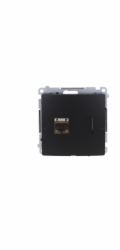 Kontakt-Simon Počítačová zásuvka Simon Basic RJ45, kategorie 6, stíněná s protiprachovou clonou (modul). Černá BM61E.01/49