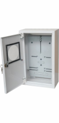 Alfako Nástěnná rozvaděč elektroměrů 1x3F pro elektronický elektroměr, zámek, okno, RAL 9003 A-RZ19E
