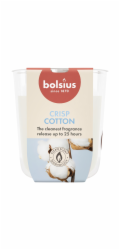 Svicka Bolsius True Scents, cerstva bavlna, 80x73 mm, ve skle