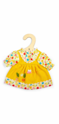 Bigjigs Toys Žluté šaty s jablíčky a kytičkami pro panenku 28 cm