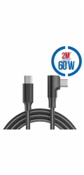 MEGATECH Kábel USB-C/USB-C, 90°, 60W, 2m