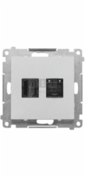 Kontakt-Simon TGHRJ45.01/143 Simon 55 HDMI + RJ45 zásuvka kat.6 (modul) Matný hliník TGHRJ45.01/143