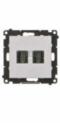 NoName TGHDMI2.01/143 Simon 55 Dvojitá HDMI zásuvka (modul) Matný hliník TGHDMI2.01/143