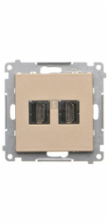 Kontakt-Simon TGHDMI2.01/114 Simon 55 Dvojitá HDMI zásuvka (modul) Světle šedá matná TGHDMI2.01/114