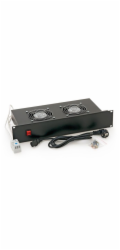 Ventilační jednotka Triton 19" Horizontální 230V/46W, 2U, 2x ventil, bimetalový termostat, černá