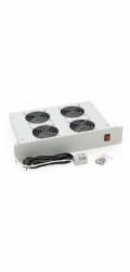 Ventilační jednotka Triton 19" Horizontální 230V/92W, 2U, 4x ventil, bimetalový termostat, bílá