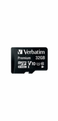 VERBATIM MicroSDHC karta 32GB Premium, U1 + SD adaptér