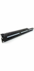 Digitus Patch panel 19" 24 portů, kat. 5e, U/UTP, 1U, držák kabelu, černý (kompletní)