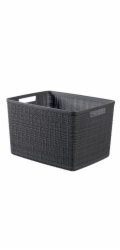 Úložný kufr CURVER JUTE, 20 l, šedý, 36×28×23 cm