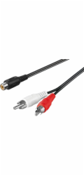 PremiumCord Kabel 1x CINCH female - 2x CINCH male 20cm
