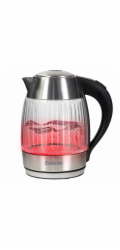 Salente StripeGlass, rychlovarná konvice 1,8 l, nerez/skleněná, červené podsvícení