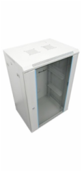 XtendLan 19" nástěnný rozvaděč 15U 600x600, nosnost 60 kg, skleněné kouřové dveře, rozložený, šedý