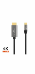 Kabel FIXED s konektory USB-C/HDMI, USB-C 3.1 Gen 2 18Gbps, HDMI 2.0 4K60Hz, 2m, šedý