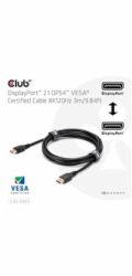 Club3D Kabel DisplayPort 2.1 na DisplayPort 2.1, VESA DP54, 4K240Hz/8K120Hz (M/M), 3m, černá