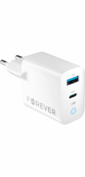 Rychlonabíječka do sítě Forever GaN TC-06-33AC PD QC 1x USB-C 1x USB 33W bílá