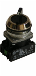 Promet 3polohový spínač, knoflík 30 mm, černý, 2Z, nevratný (W0-NEF30-TPC 2X S)