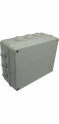 Elektro-Plast Průmyslová hermetická krabice bez tmelu 305 x 244 x 126 mm s 12 kabelovými průchodkami IP55 šedá (2721-02)