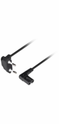 Napájecí kabel EURO (rádiový) CEE 7/16->IEC 320 C7 3 m úhlový VDE černý Lanberg