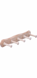 Lišta na háčky Siro S126 borovice, délka 460 mm, 5 háčků, FSC®