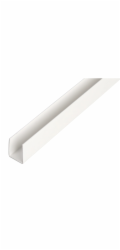 U-profil plastový 10 mm x 12 mm x 1 000 mm bílý
