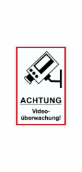 Výstražná a informační cedule "Pozor, video dohled..." 30 cm x 20 cm PST