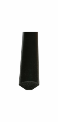 Čtvrtkulatý plastový černý 12 mm délka 2000 mm
