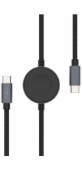 Fixed Pevný napájecí kabel pro hodinky s konektory USB-C/USB-C a nabíječkou pro Apple/Samsung Watch 1,5 m PD 60W šedý