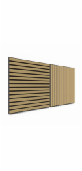 Denpanels Akustický obklad stěny, dubový MDF, přírodní akustický filc, černý, 60 cm, 2 kusy